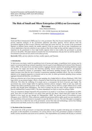 The role of small and micro enterprises (sm es) on government | PDF