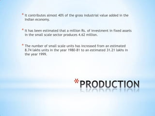 The role of small scale industries in india | PPTX
