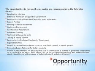 The role of small scale industries in india | PPTX