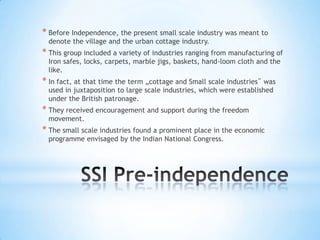 The role of small scale industries in india | PPTX