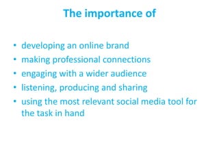 The role of social media in higher education | PPTX
