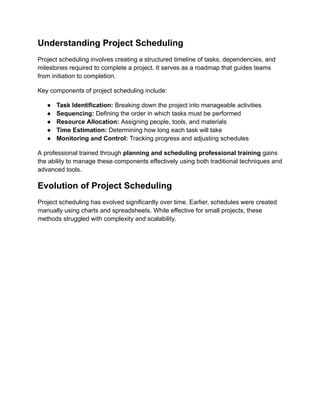 Scheduling Tutorial Guide The Role of Technology in Project Scheduling | PMI-SP Guide | PDF