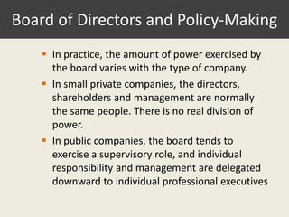 The Role Of The Board Of Directors In Corporate Governance And Policy…