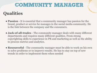 The role of the community manager | PDF