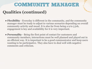 The role of the community manager | PDF