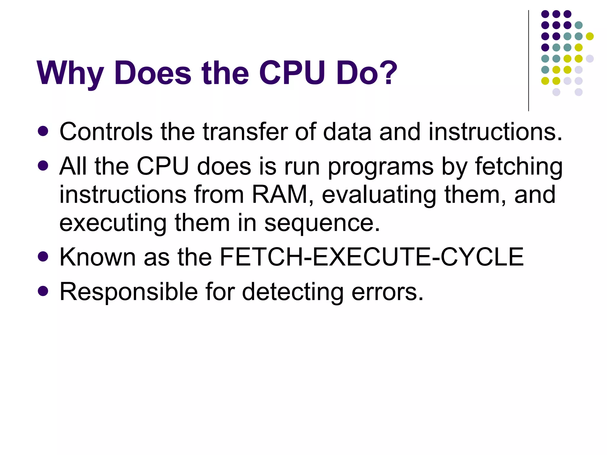 The Role Of The Cpu | PPT