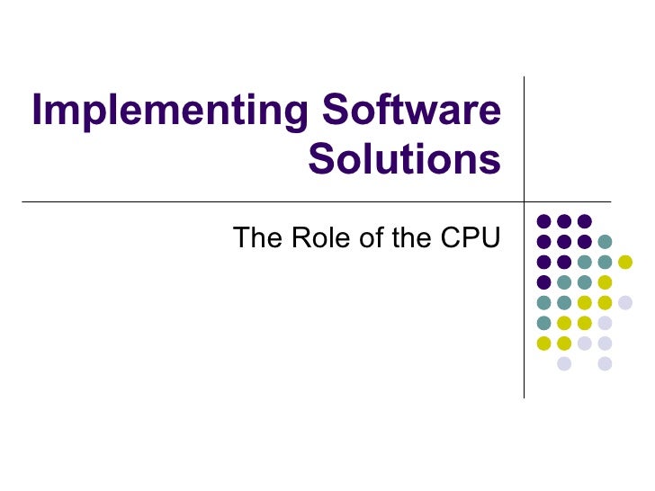 The Role Of The Cpu