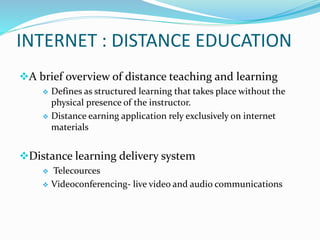 The role of the internet | PPTX