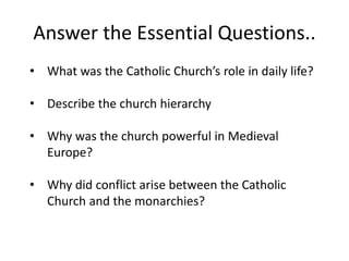 The Role of the Medieval Church | PPTX