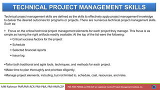 The role of the project manager based on pmbok6 by mm rahman stm skill ...