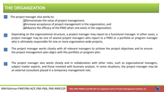 The role of the project manager based on pmbok6 by mm rahman stm skill ...