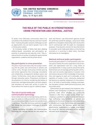 The role of the public in strengthening crime prevention and criminal ...
