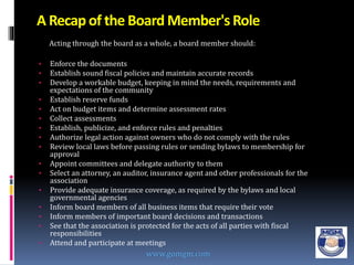 The Role Of Today's Hoa Board Member