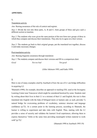 The role of translation in english language teaching | PDF