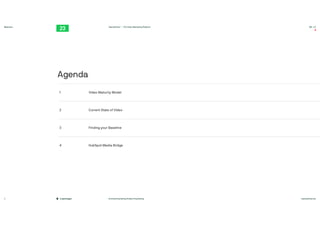 #contentmarketing #video #marketing twentythree.net
Webinars
Copenhagen
TwentyThree™ – The Video Marketing Platform 00:23
2
1 Video Maturity Model
2 Current State of Video
3 Finding your Baseline
4 HubSpot Media Bridge
Agenda
 