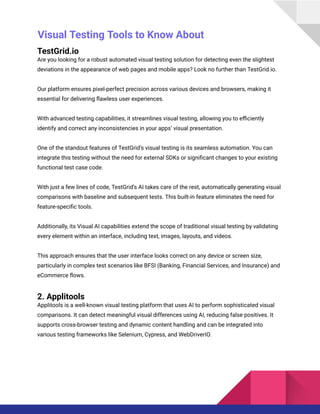 Ui Visual Testing The Role of Visual Testing in Modern UI/UX Development | PDF