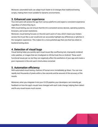 The Role of Visual Testing in Modern UI/UX Development | PDF