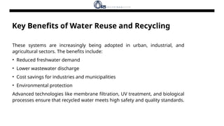 The Role of Water Reuse and Recycling Systems in Mitigating Water ...