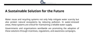 The Role of Water Reuse and Recycling Systems in Mitigating Water ...