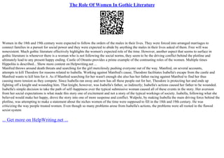 The Role Of Women In Gothic Literature | PPT