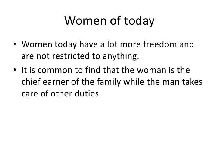 the role of women today