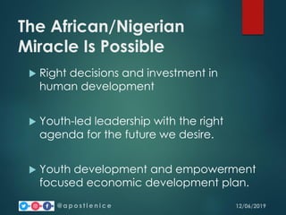The Role of Youth In the Economy Development of Nigeria | PDF
