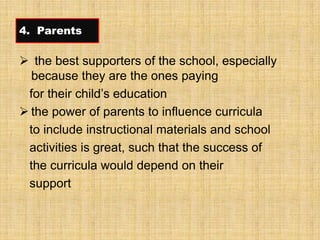 The Roles Of Stakeholders In Curriculum Implementation