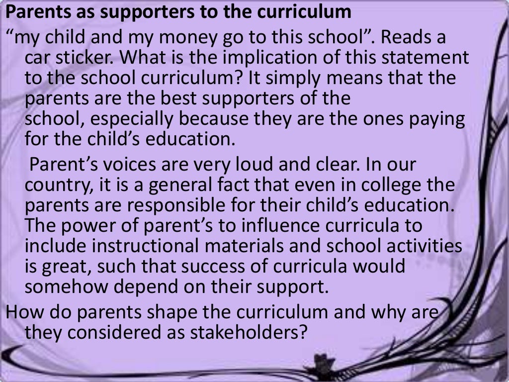 The Roles Of Stakeholders In Curriculum Implementation