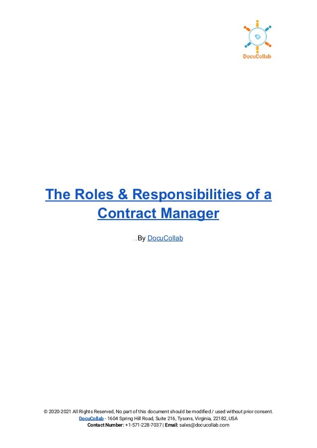 The Roles &Amp; Responsibilities Of A Contract Manager