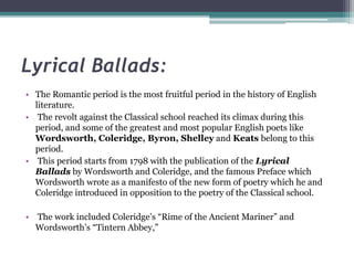 The Romantic age in English Literature | PPTX