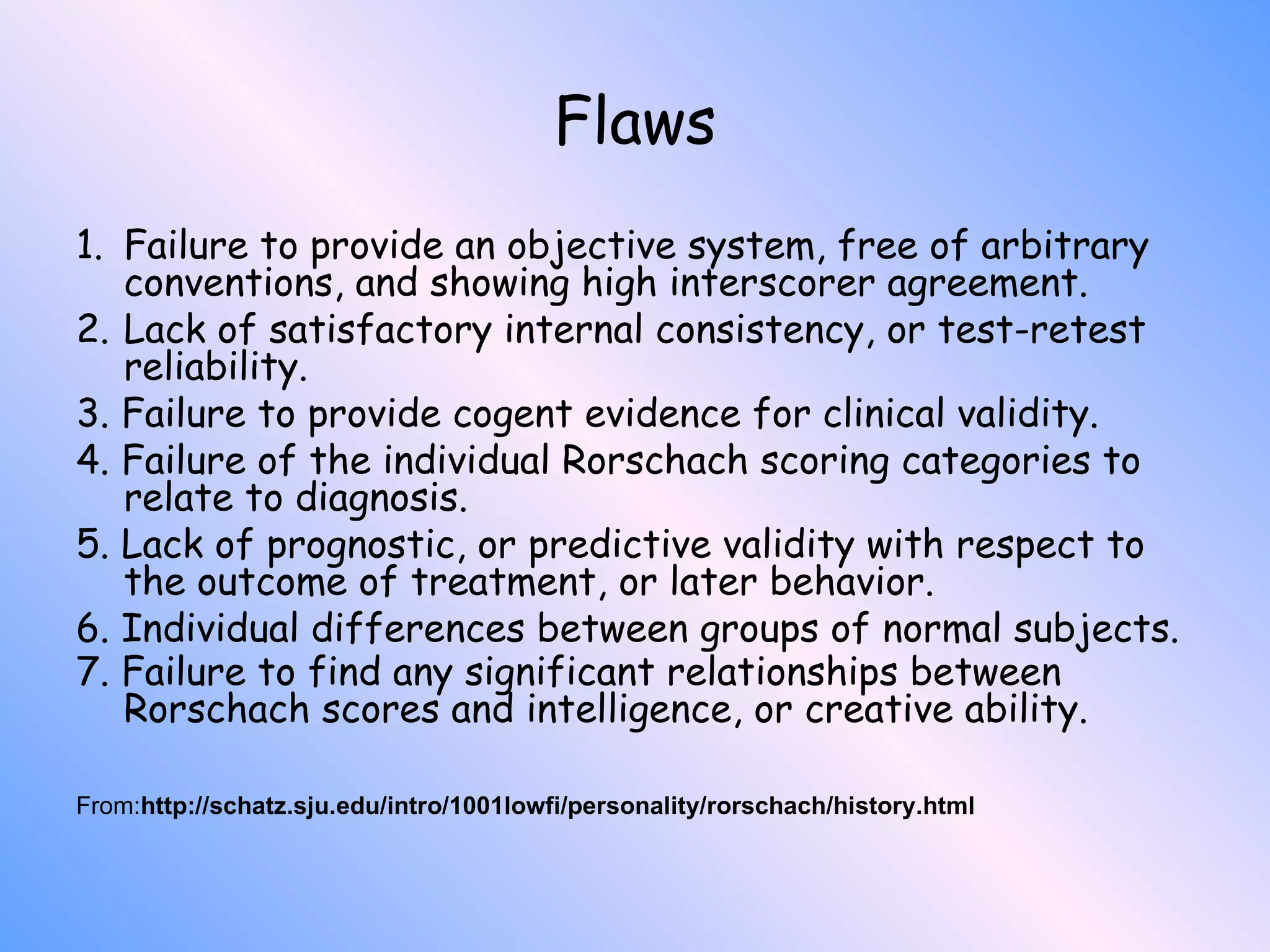 The Rorschach Test Ppt