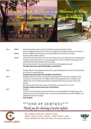 MEMBER
                                 Thank you for choosing Cruzeiro Safaris
                                 ** * E N D O F S E R V IC E S * * *
                                                                                                  QgX `fXEFe RbXES
                                                                              3 ! ¡ $ ¡ 4! $¡ ¡
                                                                               ¨ § ¦ §) ) §))  ) $!¦$
    ! )¡ w¨§¦¤¤¤ !  !) ) $!¦v 1$ !¦) )¡ 4¡!§ )¨ ‰ § ( ) ¨!)')$¡ ¡§)4! !'¡¦ ¢¡ ¢ !'!
       !¦)  ¨)§¡#!( )¦0 §¢ 0%3)¦0 (§¡ §¢ §0 )§#§7 ¡)¡§!)ˆ ¡))¡¢!B ‡ !¦) ) §!0¨¡§†
                                                                                                         3 ¡0 ¡!                  … ¢¡ 
                                                                                                          )¨       §t
                                                                    i
                                                     sFEGGHr q PpGU d cUba WFQGUTa ƒGX `bT„ FTgƒGH‚ RQPIHGFEDC
                        ! )§¡$ ¡ ¡  !  (¡ § §¨(€ !¦) § !§)¡'§!¨$ !¦) )¡ (!'§!¨ !  §! 
                                                                                                           3 !!
                                                                                                               '
            !¦)  '§§¡ v ¢§)v (¡ 0 §¨(€ !¦) ) §¡6 ) $¡ !'§( (¡ ¦$ !'¡y 1¨§¦¤¤©
                                                                  3                                            3
           ) ¨!)4! ¡ !'¡¦ ) )¨!9!§ ¢¡ ! !) )¡% ¨§¦¤¤¤ )¡ ¨ !) ) $!¦$ !) !¨¡!8 1$
         !¦) 0 ¨!(§¡ ¦¨§ !¦)  ¡ $)¡§ 4¡!§ § ! ¡) ¢¡ ¢% $ !¦) )¡ 4¡!x w)¨¡0 ¡!§t                      ¥ ¢¡ 
                                                               ih
                                                sFEGGHr q PpGU QgX `fXEFed cUba HFX `XY XWGEV QGUTS RQPIHGFEDC
                                                                             3  ! 0¡ 4¡ ! ¡ 0  v ! 
                                                                                § )     § §   ¦) )
    $¡ !'§( !¦) !) ¦$ ) !'§( !' !¡ ¡ §0 ¢§¡)$¡u ¨§!)¡)!!u !¦) ) )§¡#!  3)¨¡0 ¡!§t                        ¢¡ 
                                                                   ih
                                                   sFEGGHr q PpGU QgX `fXEFed cUba HFX `XY XWGEV QGUTS RQPIHGFEDC
                           3
                             ! ¨¡ )!9¡ ¨¨!§( ¡§0 ¨¡¦ !)¦ !¦) ) ¢¡( ¨¦)  ¡§0 ! ¢¡ §! 
                                                            3                                                 3
                                                              )¦§!' §0 !)¦ ¡¢!B )5 !¦) ) (!!$§8 1¦)§¡!
      !¦)  §)¡9! !¦) 0 ¨)$!00! !¦) ) (0A )!§!#4! @¡¡ ¡ §0 §)¡9! !¦) )¡ #)¨% §)¡9! !¦)
                                            3
   )¨¡# ¨(§¡¦)§ !'§( ¦$ §!)07 ¦$ §0 )¡§¡)¨!§ !)¦ §¡¡8 !¦) ) §!0¨¡§) (¡ )! §¡6 !'§§7           ¨§¦¤
                                                                                3
                                                                                  §¡6 ) ¡§¡5 ¡¨¡¡5 §0 )§¡#! 
                                                                                                  3
                       1#§)¨§¡ !¦) ) (!!$§# !¦) )¨¡0 ¡!§ ! ¡) (¡ 4¡!§ ) )# ¡$ ¢% ¨§¦£2¤ )¡ !§!¦) !       ¨§¦¤©¥¤
       ) #§)¨§¡ !¦) §0 !'¡! (¡ )¨¡0 ¡!§ 0 §0 !( !¦) ) §)!§ !¦) !'§( !' !¡ § ¢§¡
                                1'¡! !§0! ¨)$¨ (¡ ¨¡!) ¦) (!'§!¨ !  ¢ %¡$ #! ¡ § ¢§¡    ¨§¦¤¤¥¤   £ ¢¡ 
 