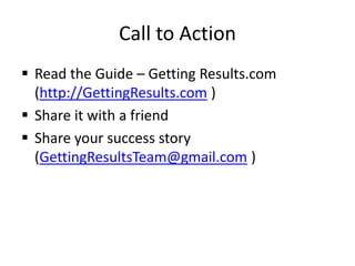 Key Take AwaysUse The Rule of 3 to help you focus and remember key things.Use The Rule of 3 to identify 3 outcomes for the day, the week, the month, and the year.If you already have a To Do list, add 3 key outcomes (not activities), to the top.Use The Rule of 3 to design your day and drive your day.