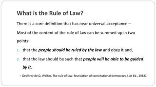 The rule of law with special reference to bangladesh