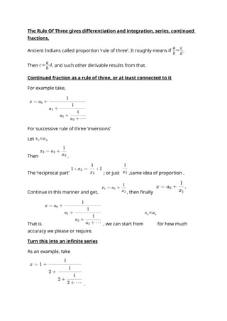 Successive Rule In Math The rule of three gives differentiation, integration, series ...