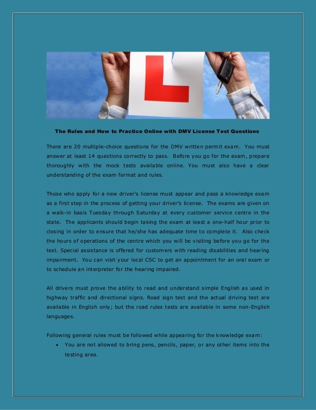 drivers license test online
