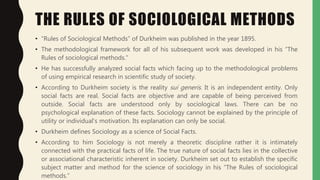 The rules for the explanation of social facts and rules for the ...