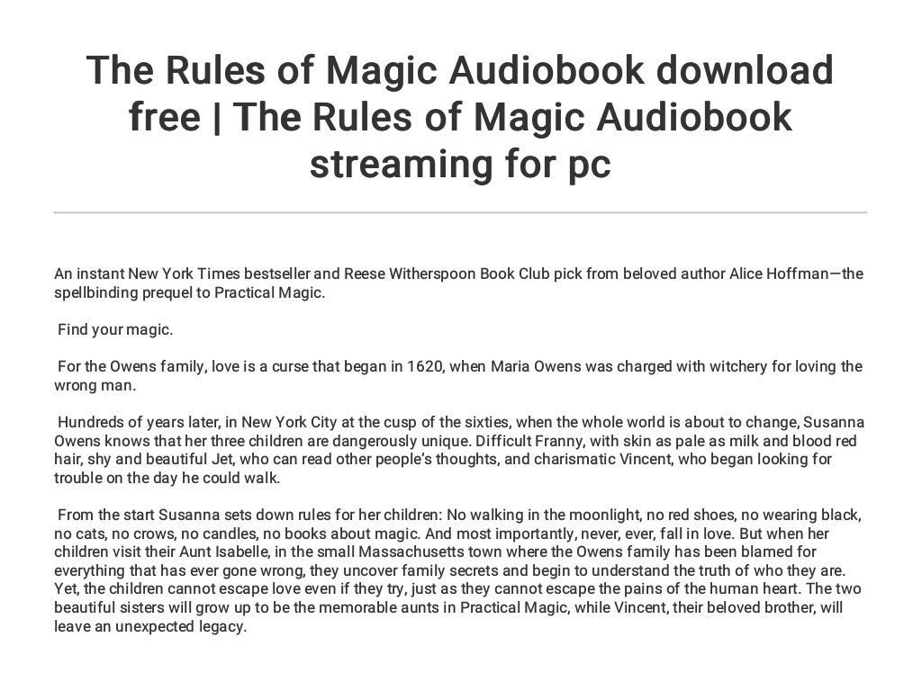 book the rules of magic book the rules of magic
