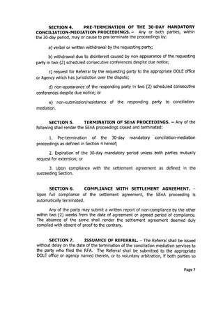Single Entry Approach (SEnA). Department of Labor and Employment (DOLE).