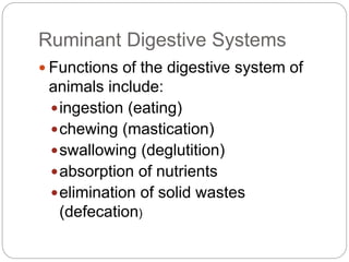The ruminants digestion carbohydrates and protein and fat ...