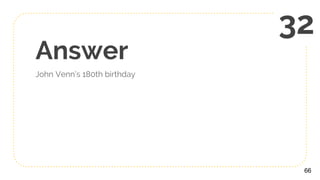 Answer
John Venn’s 180th birthday
66
32
 