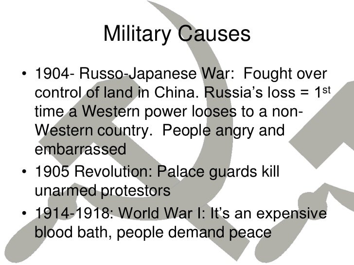 causes for the russian revolution The main causes of the russia revolution of 1917 were the poverty of the peasant class, the rise of the urban industrial class, the antiquated and oppressed military , a growing intellectual movement , and the inefficiency and autocracy of the tsarist regime. causes for the russian revolution The main causes of the russia revolution of 1917 were the poverty of the peasant class, the rise of the urban industrial class, the antiquated and oppressed military , a growing intellectual movement , and the inefficiency and autocracy of the tsarist regime.