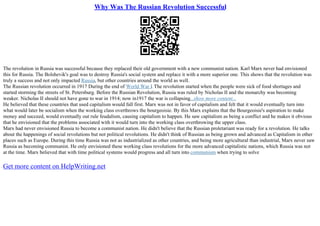 The Russian Revolutions Of 1917 Essay | PDF | Politics