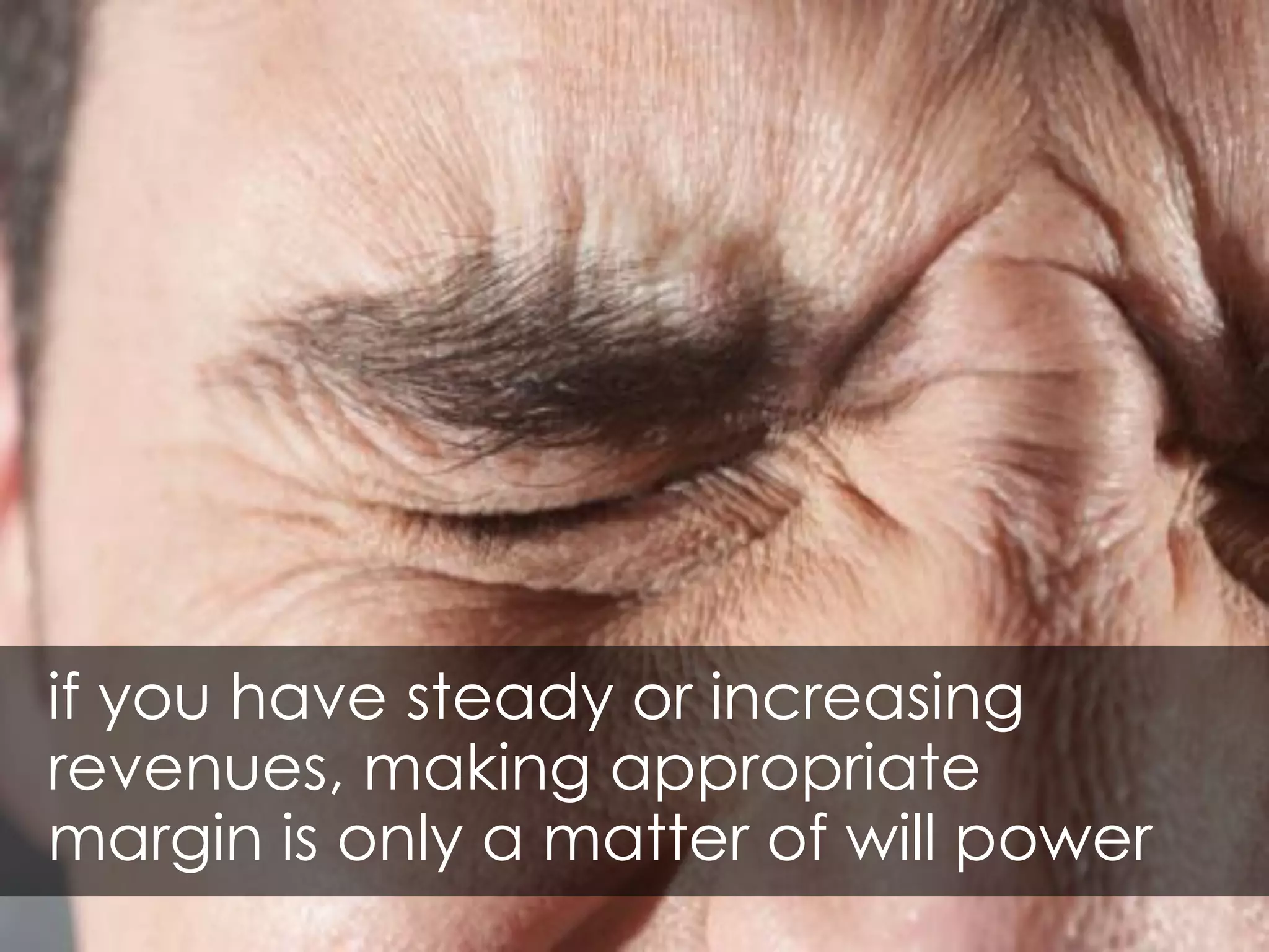 if you have steady or increasing
revenues, making appropriate
margin is only a matter of will power
 