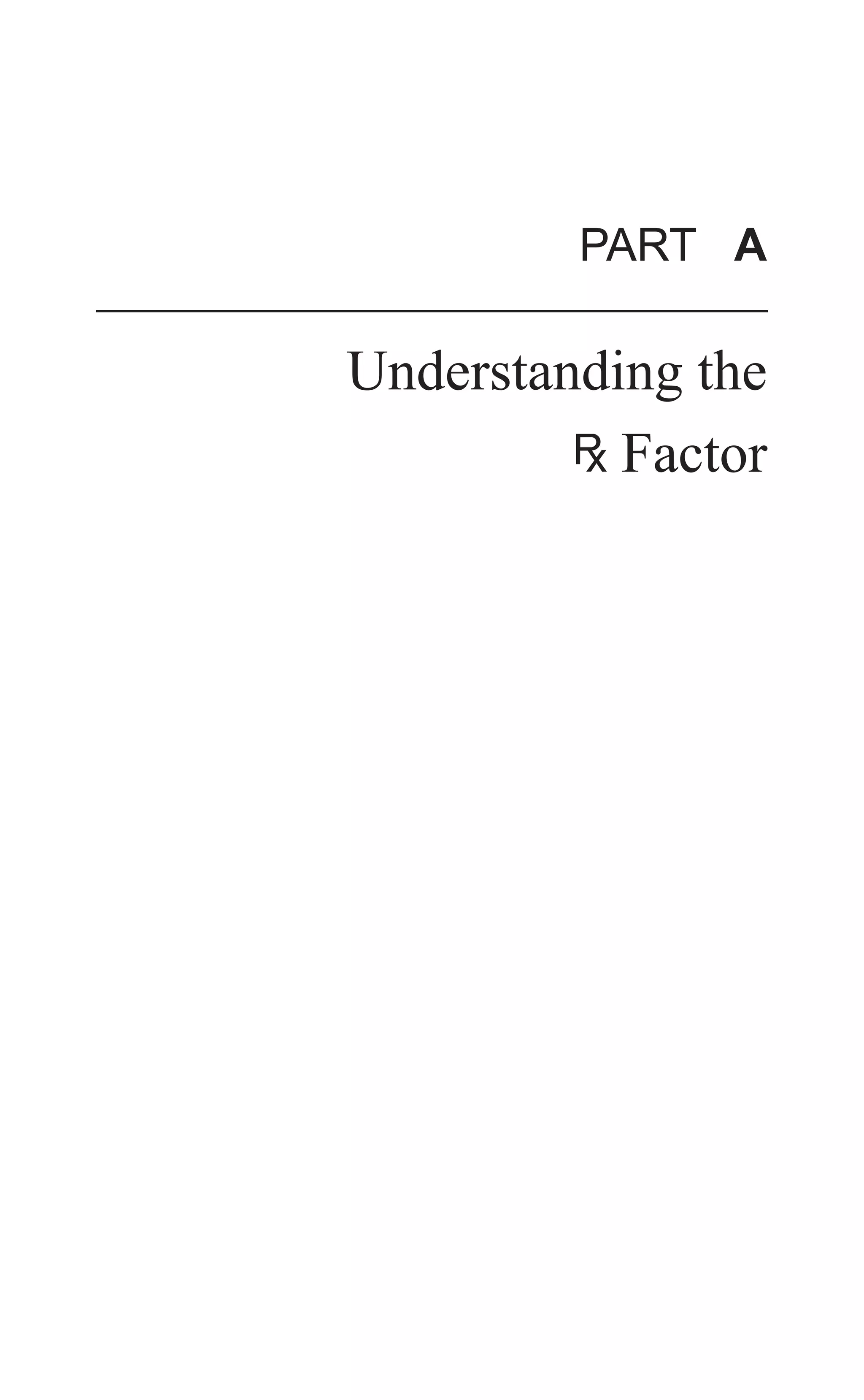 PART A
Understanding the
Factor
 