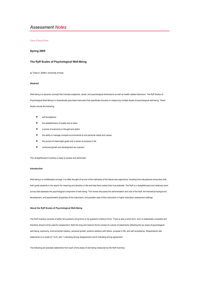 The Ryff Scales Of Psychological Well Being docx