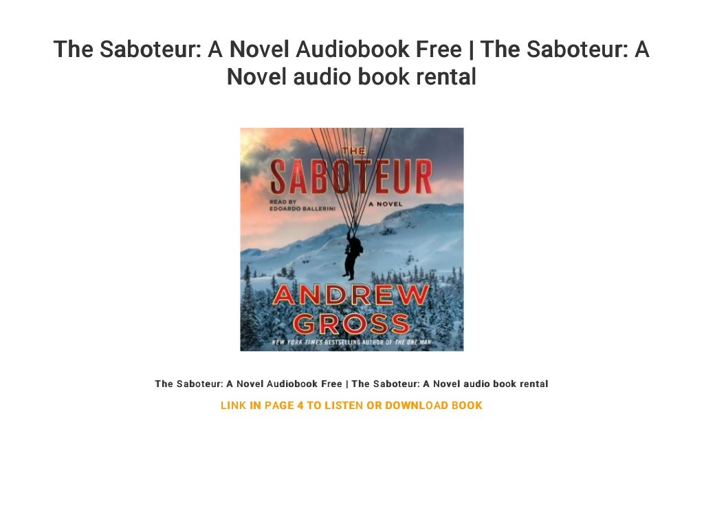 The Saboteur A Novel Audiobook Free The Saboteur A Novel audio book