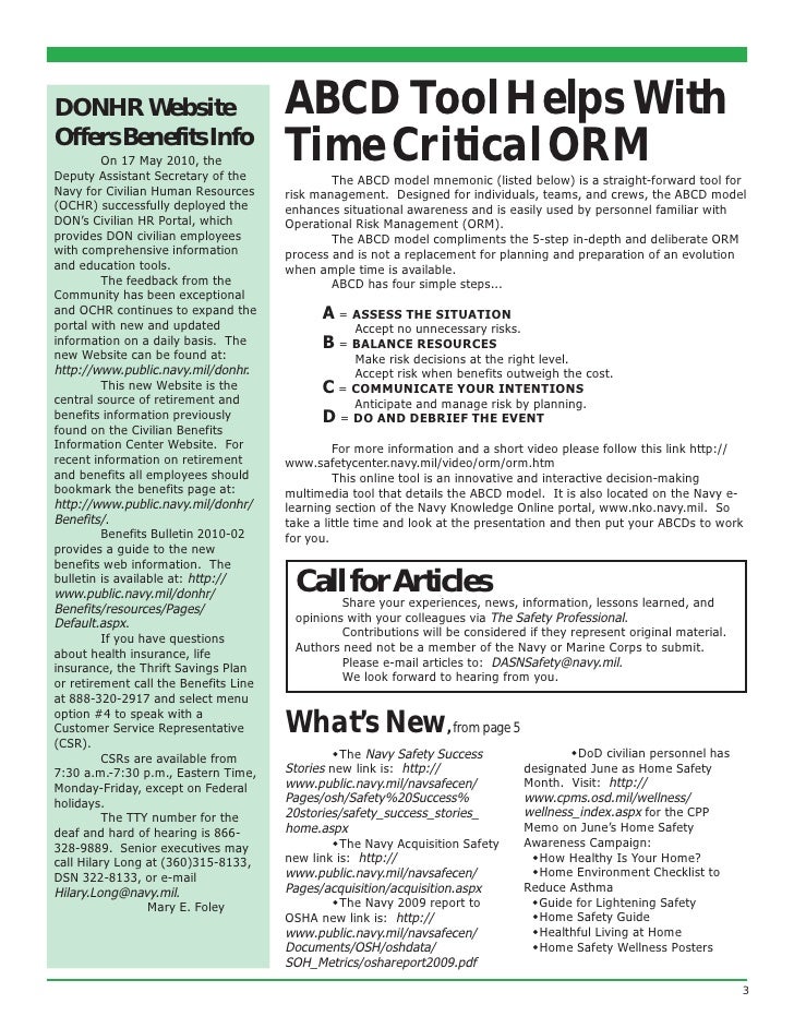 the safety professional summer 2010 navy orm