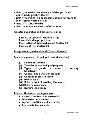 The Sale Of Goods Act | DOC