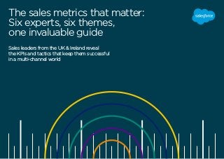 The sales metrics that matter:
Six experts, six themes,
one invaluable guide
Sales leaders from the UK & Ireland reveal
the KPIs and tactics that keep them successful
in a multi-channel world
 